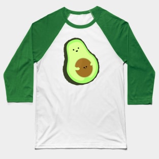 Cute Avocado Mommy with Baby Seed Baseball T-Shirt